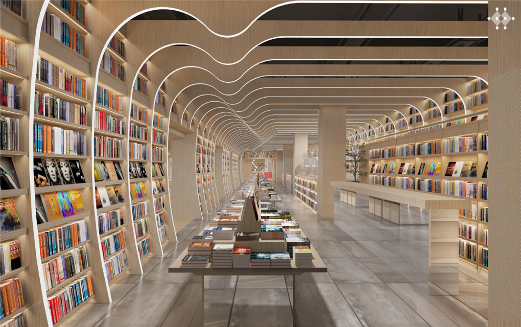 700平原木色图书馆设计装修